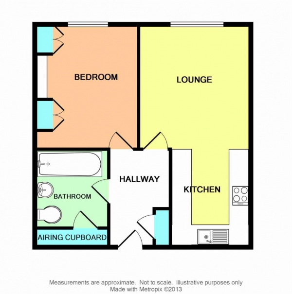 Floor Plan Image for 1 Bedroom Retirement Property for Sale in Allington Court, South Green