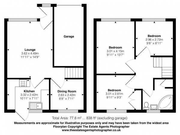 Floor Plan Image for 3 Bedroom Semi-Detached House for Sale in Copperfield, Billericay