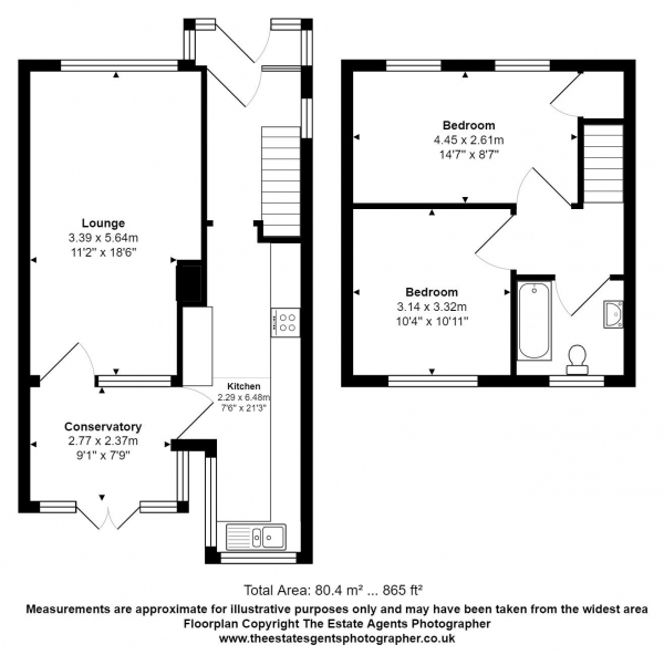 Floor Plan for 2 Bedroom Terraced House for Sale in Darell Way, Billericay, CM11, 2JT - Offers in Excess of &pound300,000