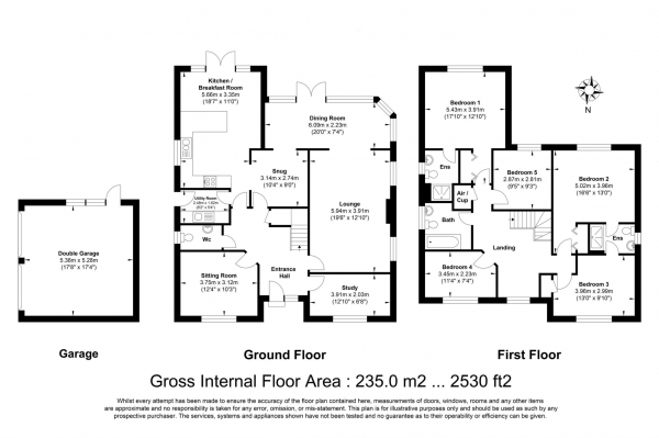 Floor Plan Image for 5 Bedroom Detached House for Sale in Hillhouse Drive, Billericay