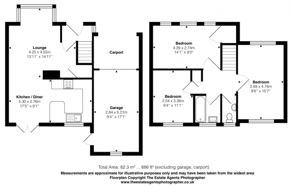 Floor Plan Image for 3 Bedroom End of Terrace House for Sale in Gate Lodge Way, Noak Bridge