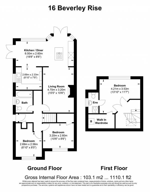 Floor Plan Image for 3 Bedroom Semi-Detached House for Sale in Beverley Rise, Billericay