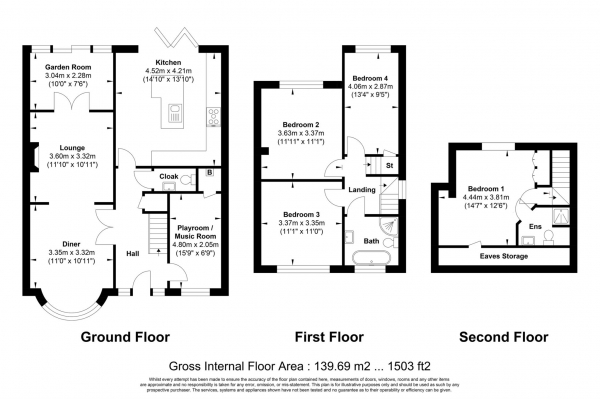 Floor Plan Image for 4 Bedroom Semi-Detached House for Sale in Kennel Lane, Billericay