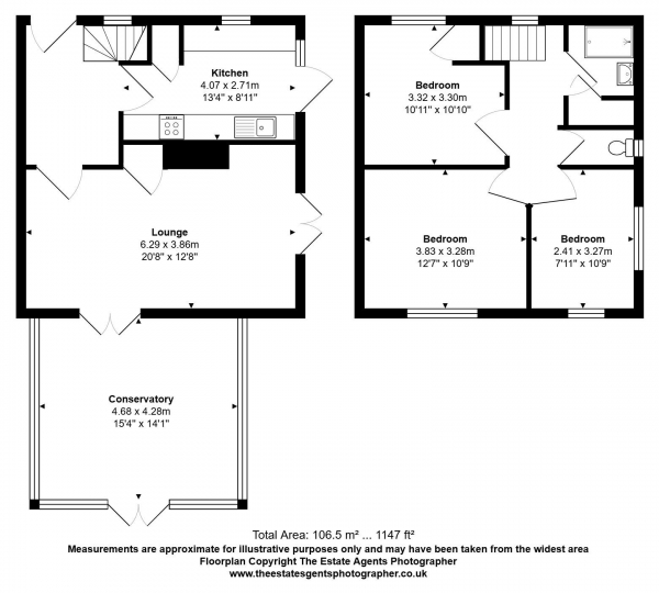 Floor Plan Image for 3 Bedroom Semi-Detached House for Sale in Littlehurst Lane, Noak Bridge