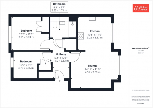 Floor Plan Image for 2 Bedroom Flat for Sale in Mellor Place, Motherwell