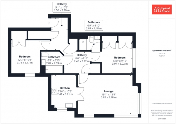 Floor Plan for 2 Bedroom Flat for Sale in Broad Cairn Court, Motherwell, ML1, 2PE - Offers Over &pound120,000