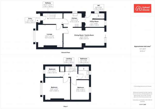 Floor Plan Image for 3 Bedroom Semi-Detached House for Sale in Gowanlea Avenue, Old Drumchapel, Glasgow