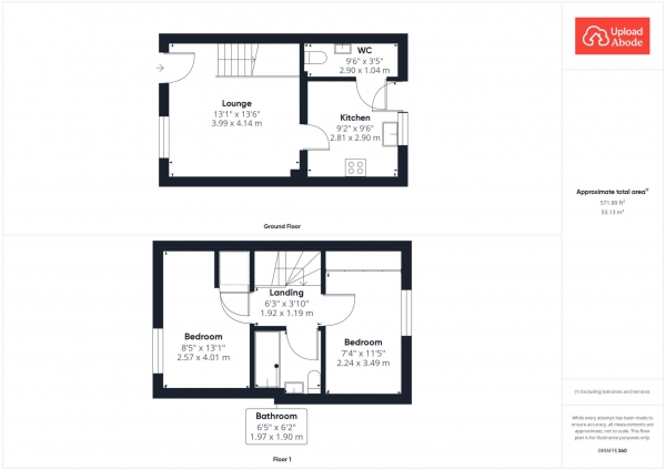 Floor Plan Image for 2 Bedroom Terraced House for Sale in Patterton Range Gate, Darnley, Glasgow