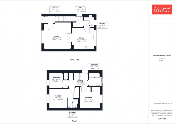 Floor Plan Image for 3 Bedroom Semi-Detached House for Sale in Rosewood Gardens, Viewpark, Uddingston