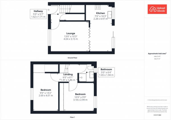 Floor Plan Image for 2 Bedroom Terraced House for Sale in Woodhead Green, Hamilton