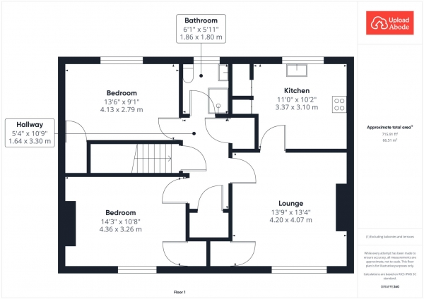 Floor Plan Image for 2 Bedroom Flat for Sale in Highfield Avenue, Paisley