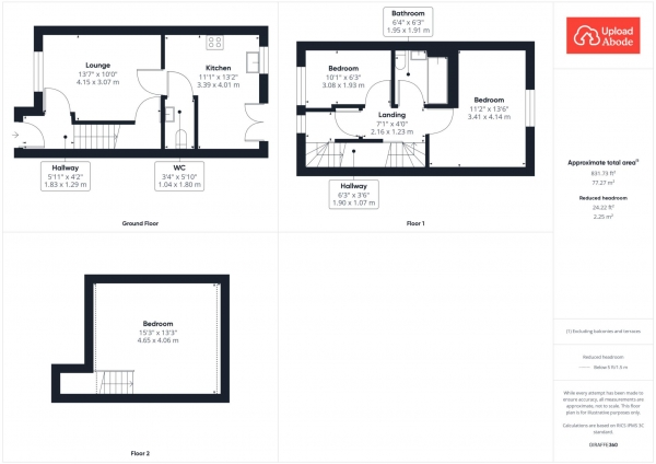 Floor Plan Image for 3 Bedroom Terraced House for Sale in Lotus Crescent, Motherwell