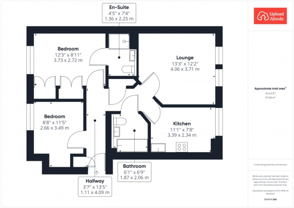 Floor Plan Image for 2 Bedroom Flat for Sale in John Muir Way, Motherwell