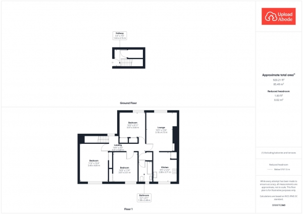 Floor Plan Image for 3 Bedroom Flat for Sale in Peat Road, Nitshill, Glasgow