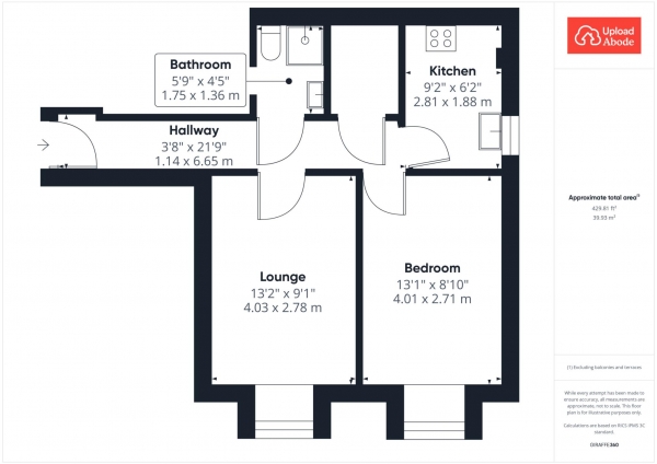 Floor Plan Image for 1 Bedroom Flat for Sale in Clyde House, The Furlongs, Hamilton