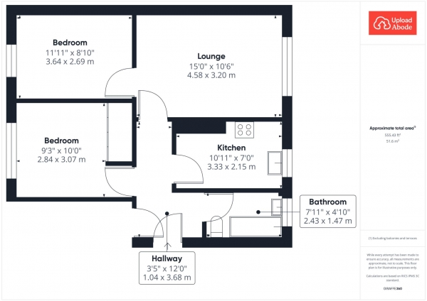 Floor Plan Image for 2 Bedroom Flat for Sale in Ivanhoe Crescent, Wishaw