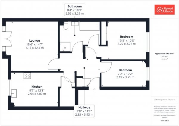 Floor Plan Image for 2 Bedroom Flat for Sale in Brankholm Gardens, South Lanarkshire