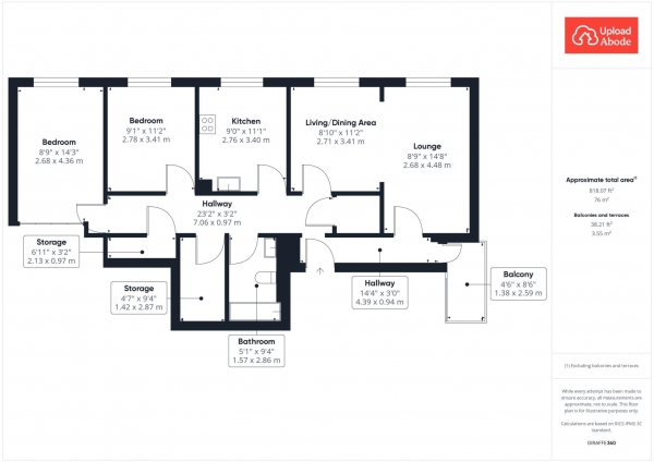 Floor Plan Image for 2 Bedroom Flat for Sale in Brandon House, The Furlongs, Hamilton