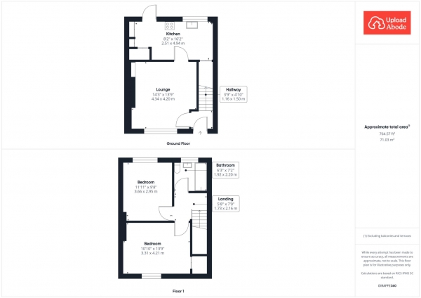 Floor Plan Image for 2 Bedroom End of Terrace House for Sale in Cloudhowe Terrace, Blantyre