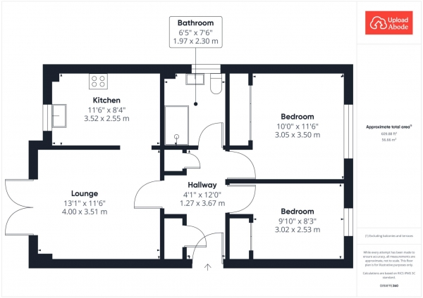 Floor Plan Image for 2 Bedroom Flat for Sale in Kildare Place, Newmains