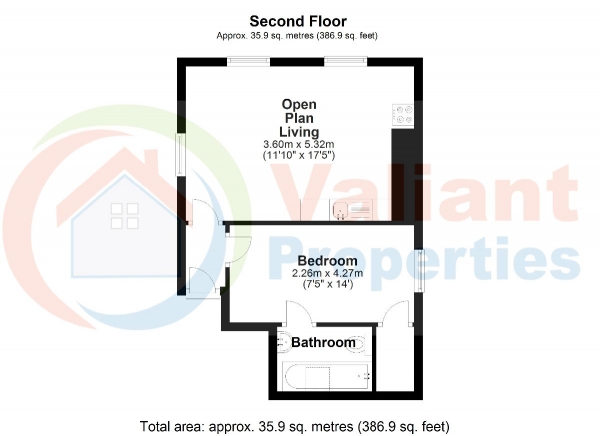Floor Plan Image for 1 Bedroom Flat to Rent in Anchor View, West Parade, Wisbech