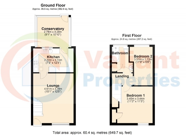 Floor Plan Image for 2 Bedroom Terraced House to Rent in Godwin Road, Wisbech