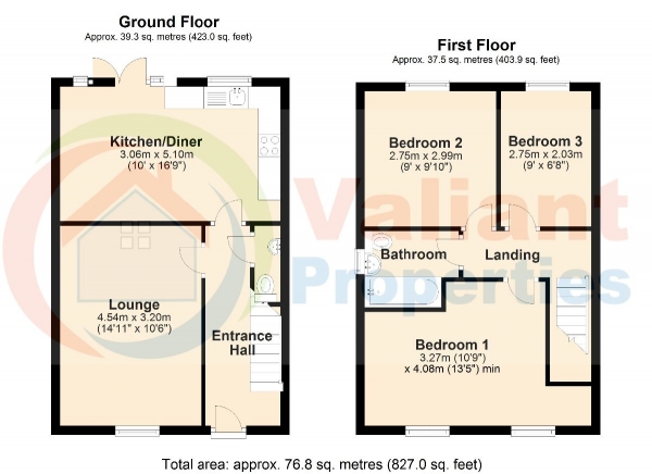 Floor Plan for 3 Bedroom Semi-Detached House to Rent in Elm High Road, Wisbech, PE14, 0DQ - £219 pw | £950 pcm