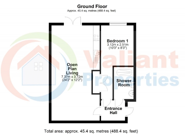 Floor Plan Image for 1 Bedroom Flat to Rent in North Street, Wisbech