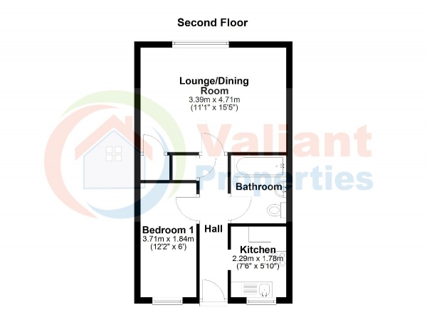 Floor Plan Image for 1 Bedroom Flat to Rent in Church Mews, Wisbech