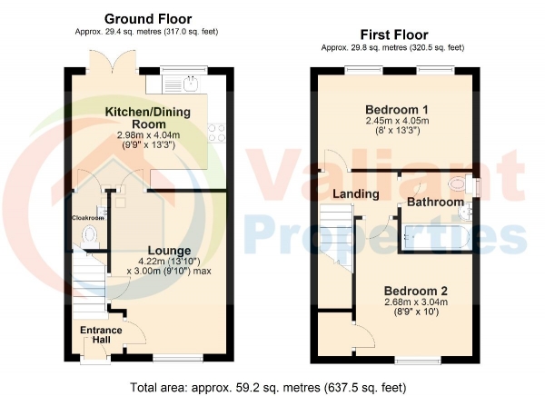 Floor Plan Image for 2 Bedroom Semi-Detached House to Rent in Delamore Drive, Wisbech