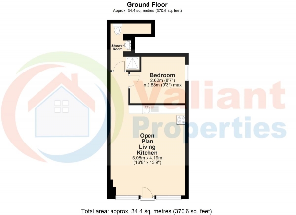 Floor Plan Image for 1 Bedroom Flat for Sale in Victoria Road, Wisbech