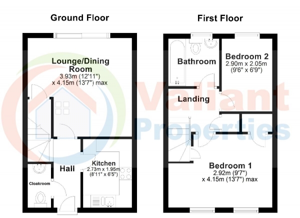 Floor Plan Image for 2 Bedroom Terraced House for Sale in Harrys Way, Wisbech