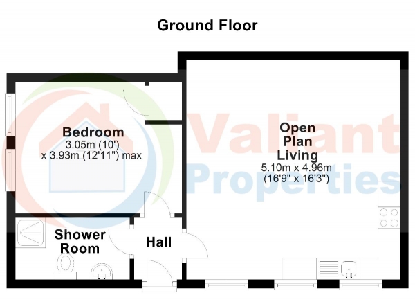 Floor Plan Image for 1 Bedroom Flat for Sale in Turnpike Court, Norwich Rd, Wisbech