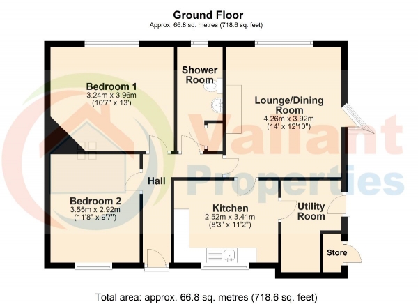 Floor Plan Image for 2 Bedroom Bungalow for Sale in Pentelow Close, Murrow, Wisbech