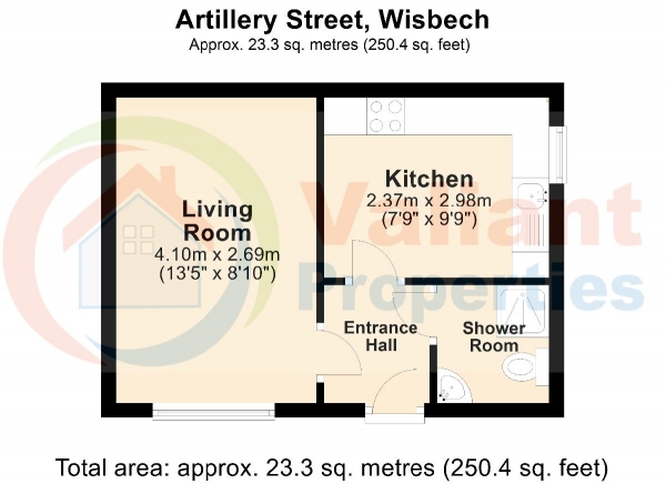 Floor Plan Image for 1 Bedroom Flat for Sale in Victoria Road, Wisbech