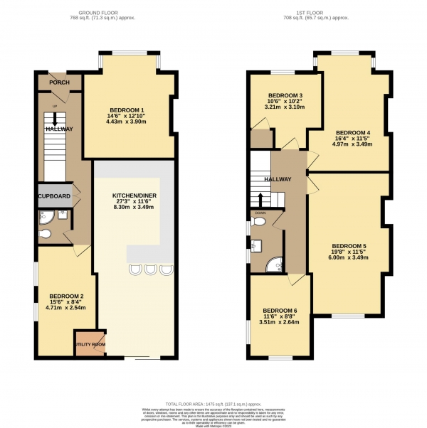 Floor Plan for 6 Bedroom Semi-Detached House to Rent in Burton Road, Withington, Didsbury, M20, 3EB - £810  pw | £3510 pcm