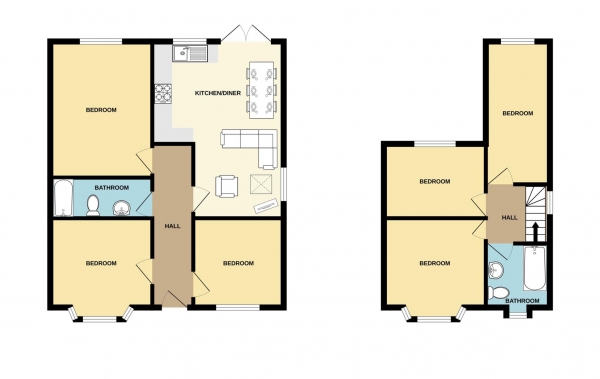 Floor Plan Image for 6 Bedroom Semi-Detached House to Rent in ?120 pppw, Arnfield Road, Withington