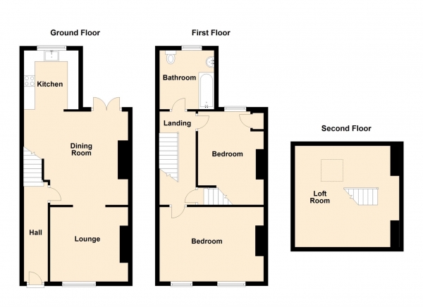 Floor Plan Image for 3 Bedroom Terraced House for Sale in Brunswick Street, Shaw