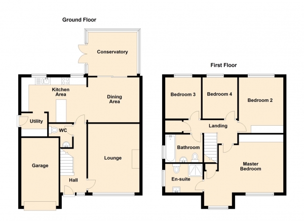 Floor Plan for 4 Bedroom Detached House for Sale in Wrenbury Drive, Burnedge, Burnedge, OL16, 4PJ -  &pound415,000