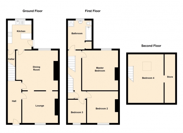 Floor Plan Image for 4 Bedroom Terraced House for Sale in Oldham Road, Shaw