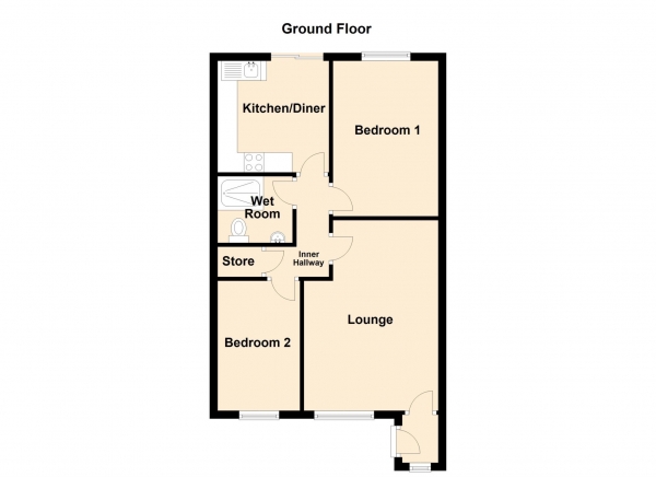 Floor Plan Image for 2 Bedroom Bungalow for Sale in Belgravia Mews, Shaw