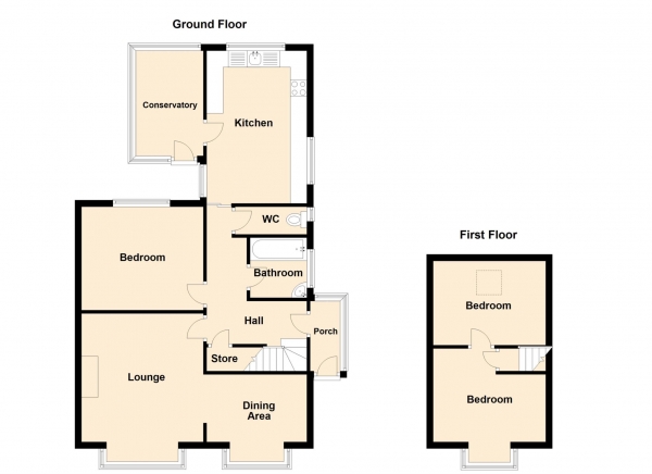 Floor Plan Image for 3 Bedroom Bungalow for Sale in Bedford Ave, Shaw