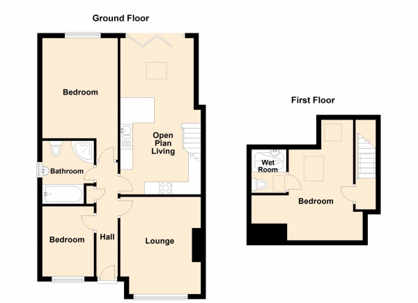 Floor Plan Image for 3 Bedroom Semi-Detached Bungalow for Sale in Moss Grove, Shaw