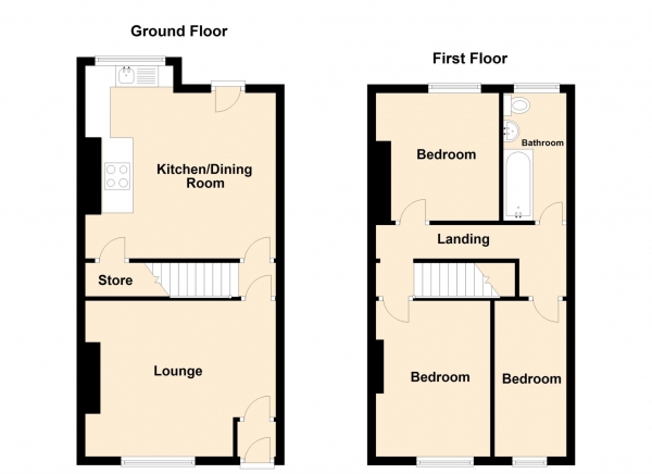 Floor Plan Image for 3 Bedroom Terraced House for Sale in Fraser Street, Shaw