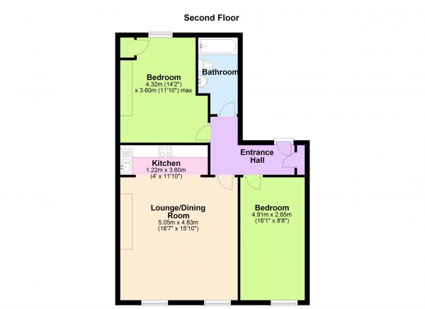 Floor Plan Image for 2 Bedroom Flat to Rent in Heene Court Mansions, Heene Terrace