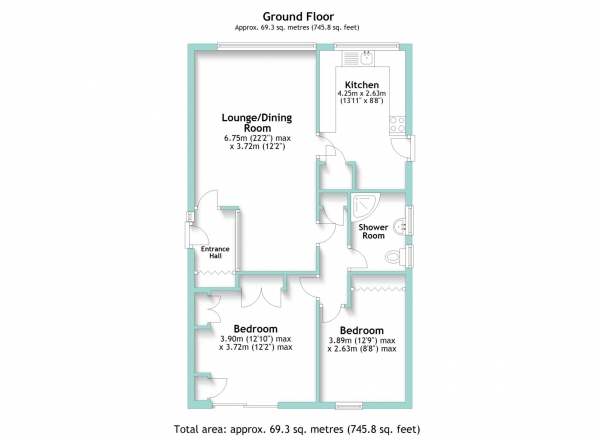 Floor Plan Image for 2 Bedroom Detached Bungalow for Sale in Rockingham Close, Worthing