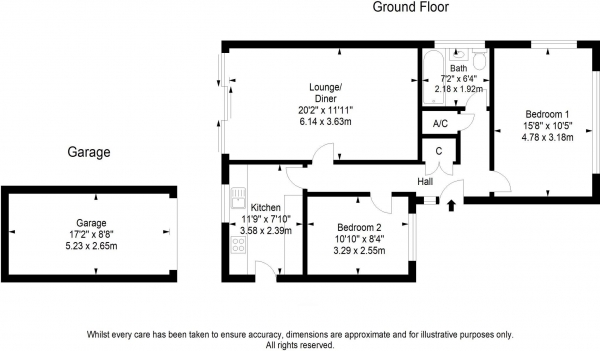 Floor Plan Image for 2 Bedroom Detached Bungalow for Sale in Stour Road, Worthing