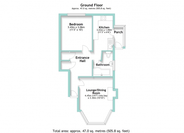 Floor Plan Image for 1 Bedroom Flat for Sale in Bruce Avenue, Worthing