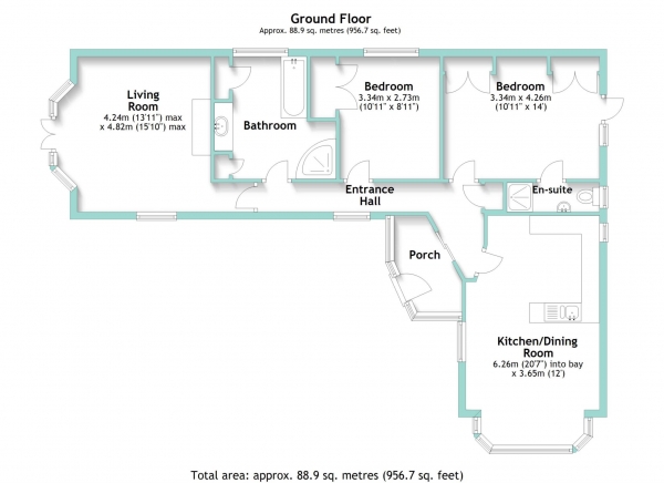 Floor Plan Image for 2 Bedroom Detached Bungalow for Sale in Garrick Road, Worthing