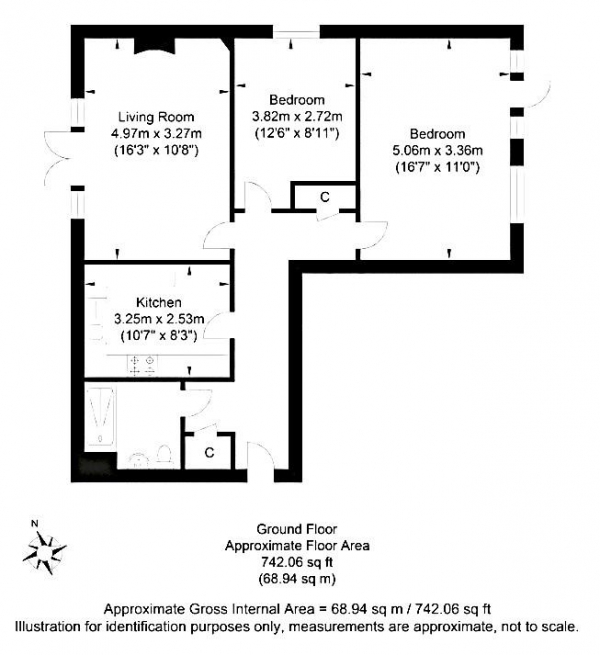 Floor Plan Image for 2 Bedroom Retirement Property for Sale in Grasmere Court, Wordsworth Road